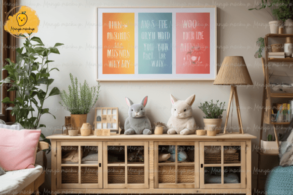 Bringing Spring to Life with a Picture Frame and 2 Decorative Bunnies Digital Art