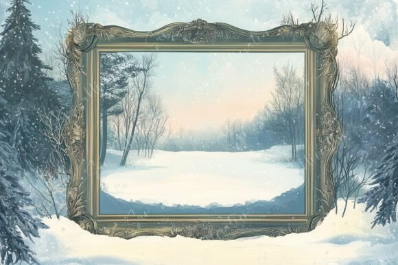 Bringing Winter Serenity Indoors with Decorative Frame Stands in Snowy Landscapes