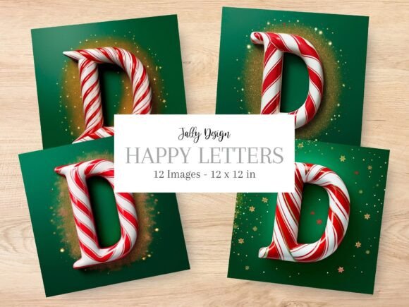 Christmas Decorative Alphabet Letter D Guide