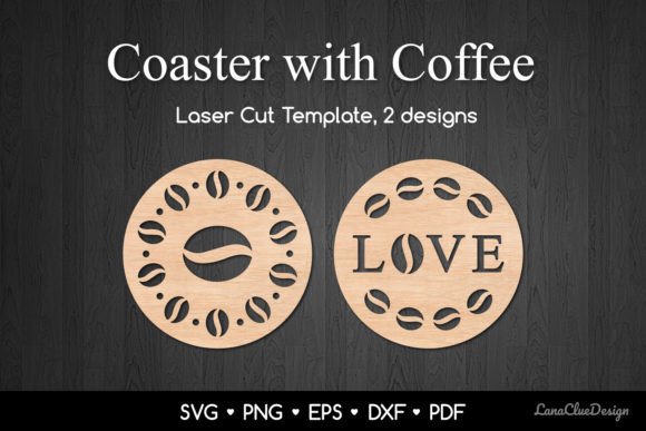 Coffee-Themed Coaster SVG & DXF Designs