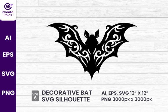 Decorative Bat Silhouette Sublimation 6 Design