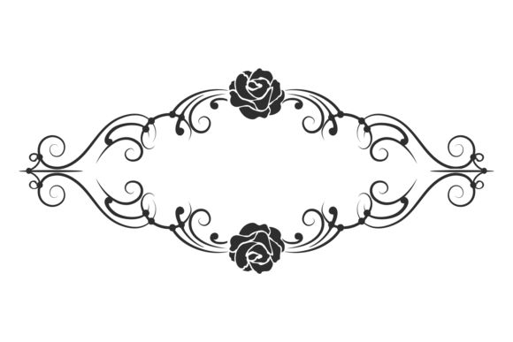 Decorative Botanical Frame: Vintage Rose Elegance for Modern Creativity