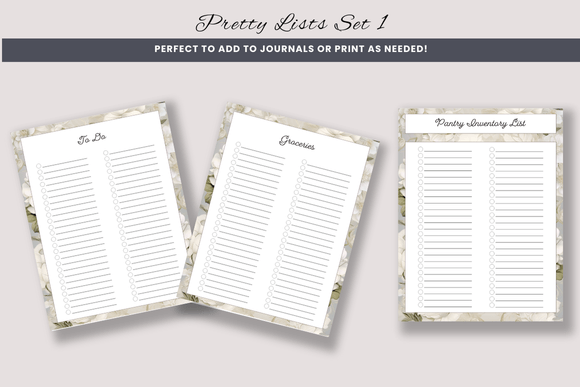 Decorative Lists Set 1: Organize and Create