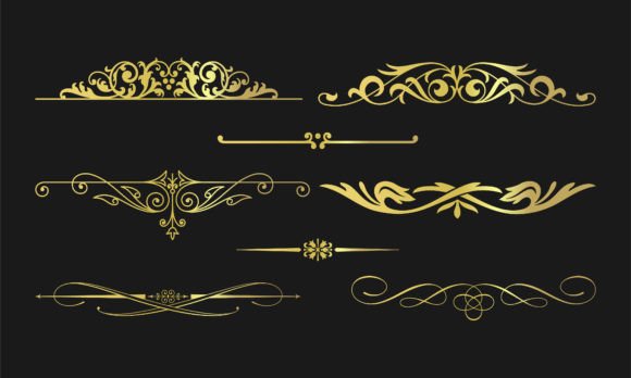 Elevate Designs with Elegant Gold Divider Borders