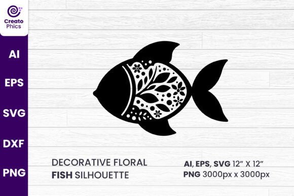 Elevate Designs with Floral Fish SVG Art