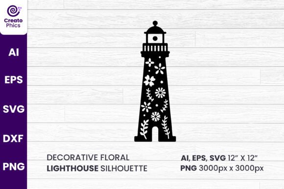 Elevate Designs with Floral Lighthouse SVG