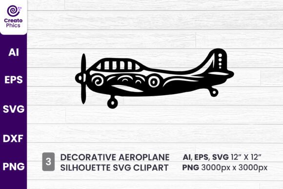 Elevate Your Crafts with a Decorative Airplane Silhouette SVG