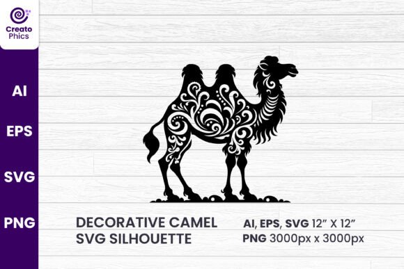 Elevate Your Designs with High-Quality Decorative Camel Silhouette Clipart SVG