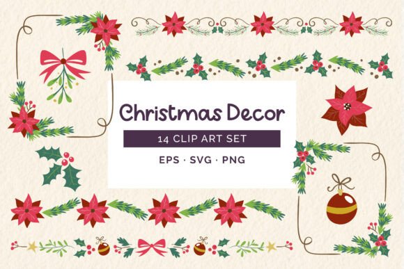 Elevate Your Holiday Designs with Premium Christmas Floral Decorative Elements