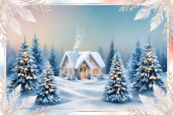 Elevate Your Holiday Projects with a High-Resolution Decorative Christmas Scene Wallpaper