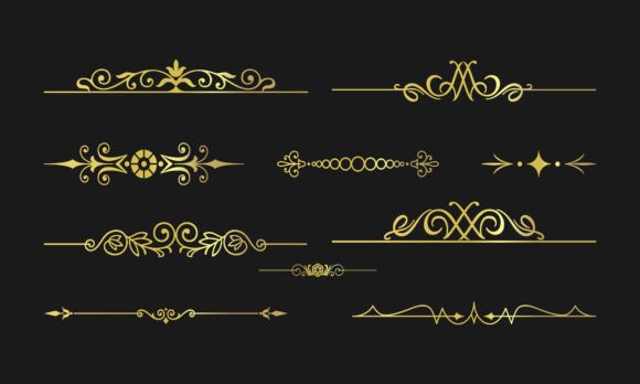 Elevate Your Visuals with an Elegant Gold Decorative Border Set