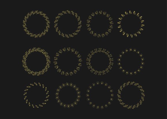 Elevating Design with Golden Floral Wreaths Decorative