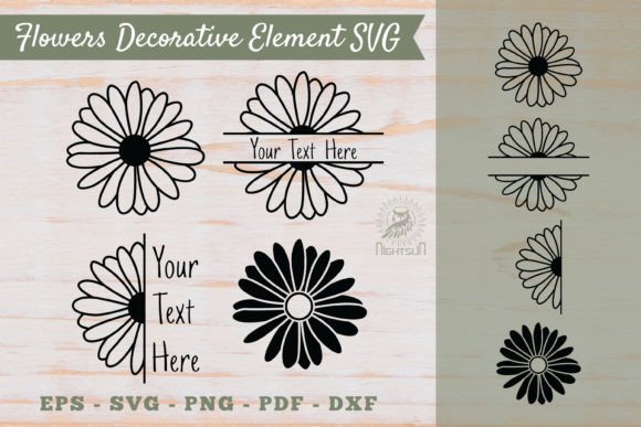 Elevating Digital Craftsmanship with Flowers Decorative Element SVG 1