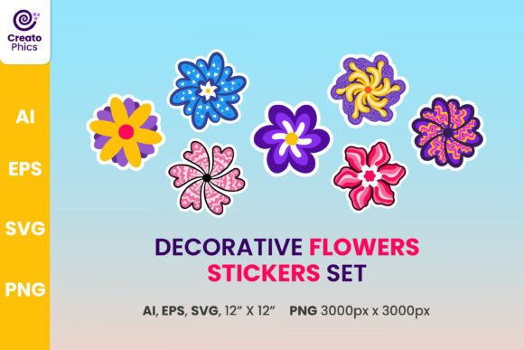 Elevating Modern Design Workflows with the Decorative Floral Vector Sticker Set