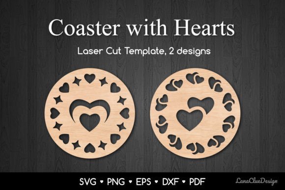 Elevating Personalized Gifting with 2 Decorative Hearts Coasters SVG Designs