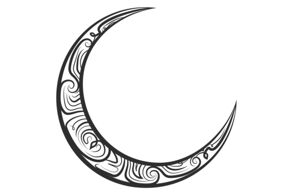 Exploring the Versatility of a Decorative Crescent Shape with Ornate Patterns