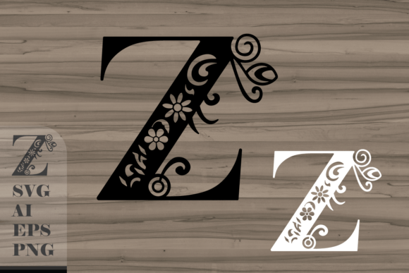 Floral Decorative Letter Z: A Creative Design Asset