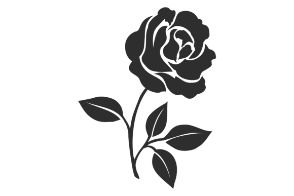 Floral Decorative Motif Element. Black R