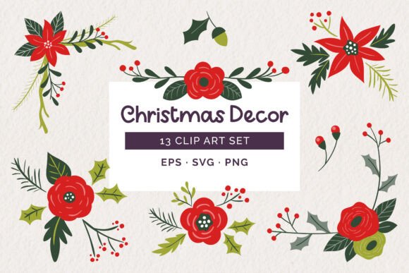 Integrating a Christmas Floral Decorative Set into Your Holiday Design Workflow