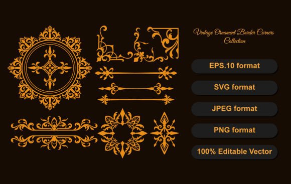Luxury Vintage Decorative Border Elements