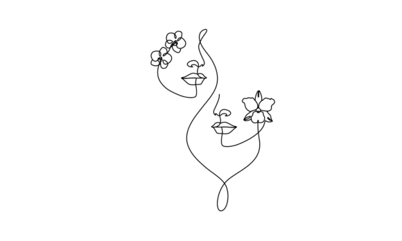 The Elegant Fusion of Femininity and Nature in Continuous Line Animation