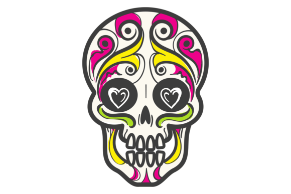 Unleashing Playful Spookiness with Heart Eyes Skull Art