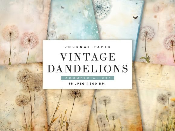 Vintage Dandelions Decorative Paper for Creative Projects